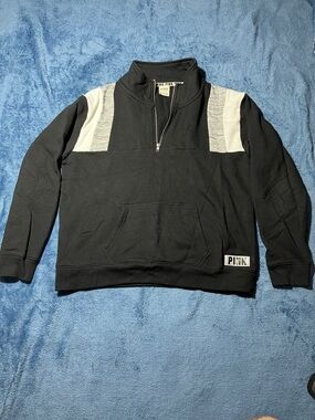 PINK Black Quarter Zip Sweatshirt - Size M